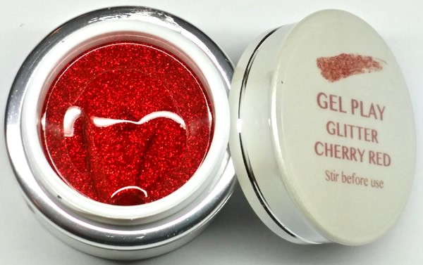 UV/LED Gel Play Glitter Cherry Red 4g