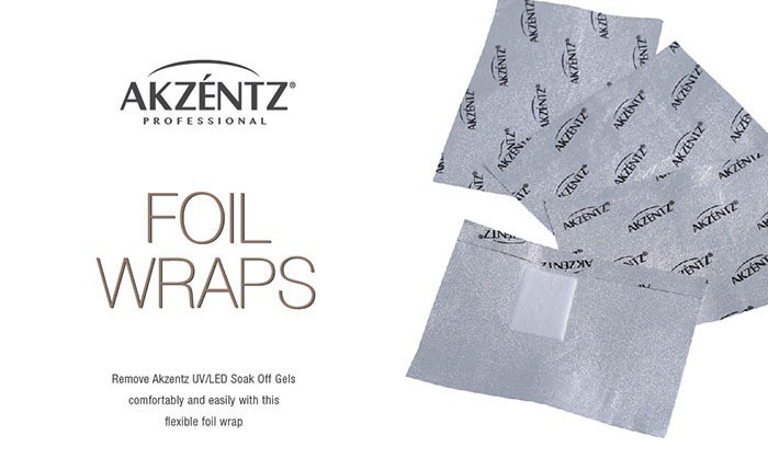 Akzéntz Foil Wraps für Soak Off Gel und Soak Off Gellack