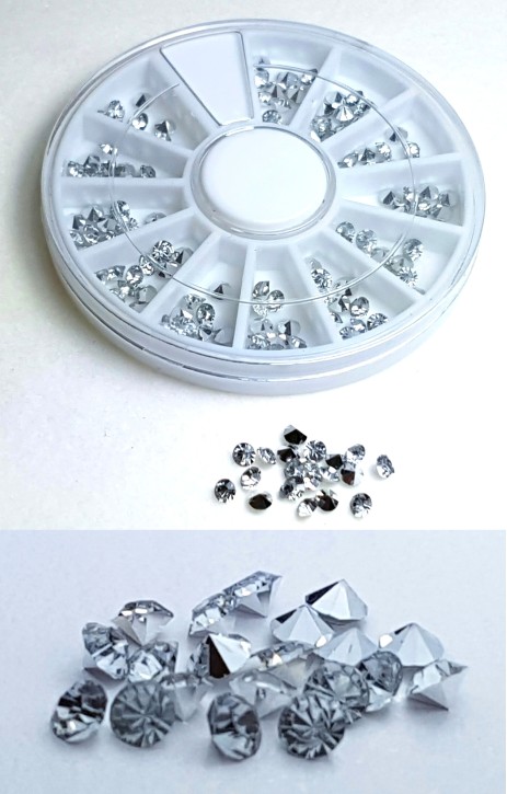 Rotella Strass appuntito, argento
