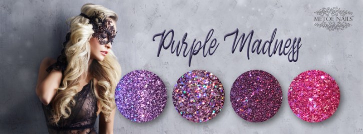 Diamondline Purple Madness Collection 4 Glitter Powders